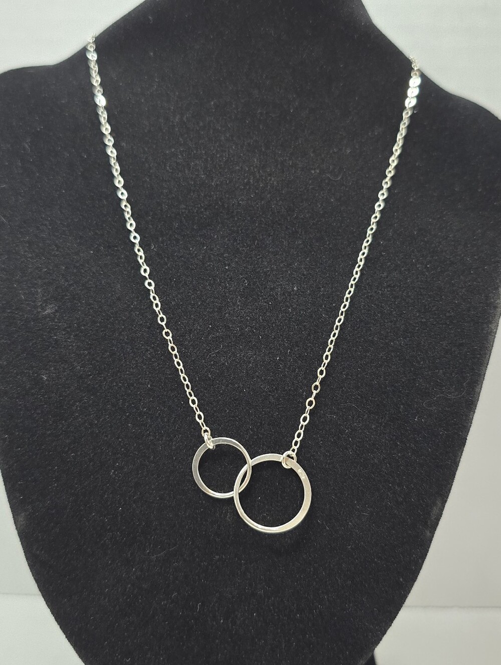 Sterling Silver Intertwined Rings Pendant Necklace Stackable 925